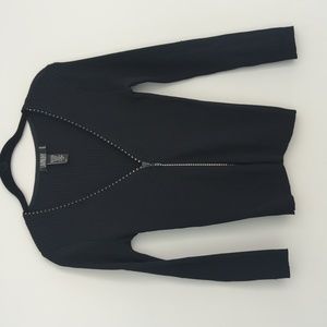 90sVINTAGE ribbed diamond zipper long sleeve